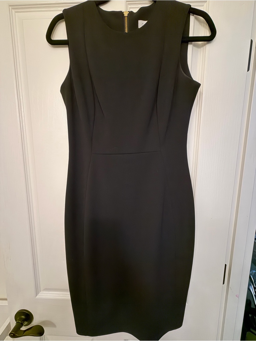 Calvin Klein Black Sleeveless Midi Sheath Dress